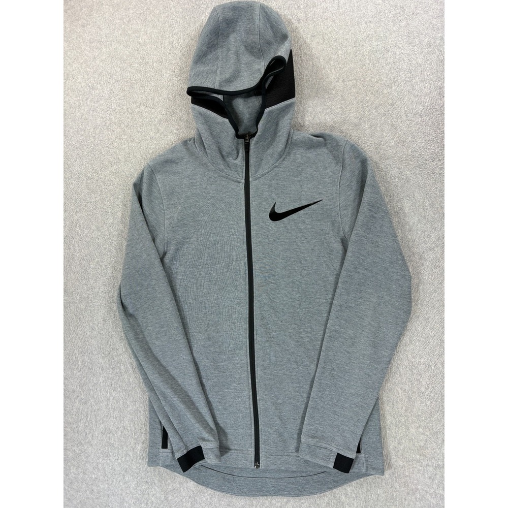 Nike Dri Fit Performance TECH Full Zip Hoodie Jacket (Men's Small) Gray